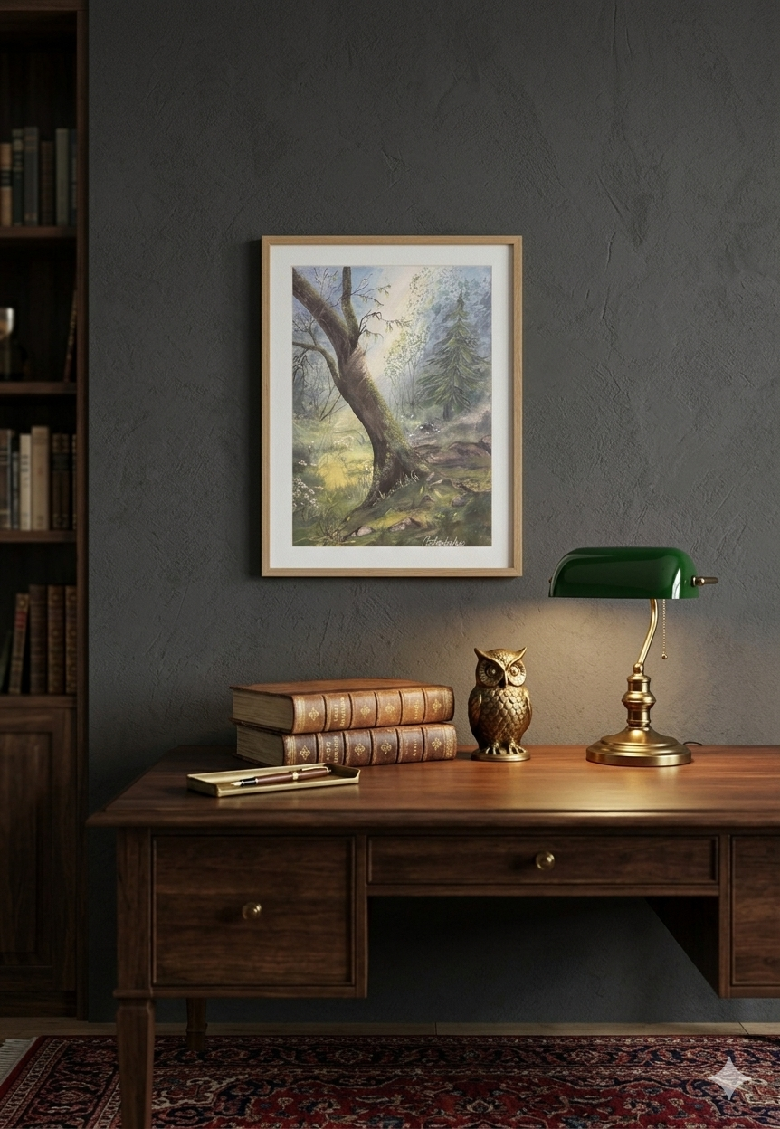 Gouache målning ¨När skogen andas¨