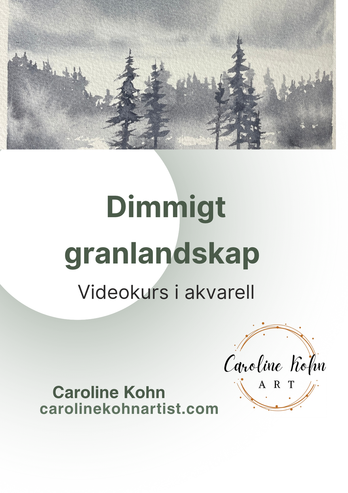 Dimmigt granlandskap - videokurs i akvarell