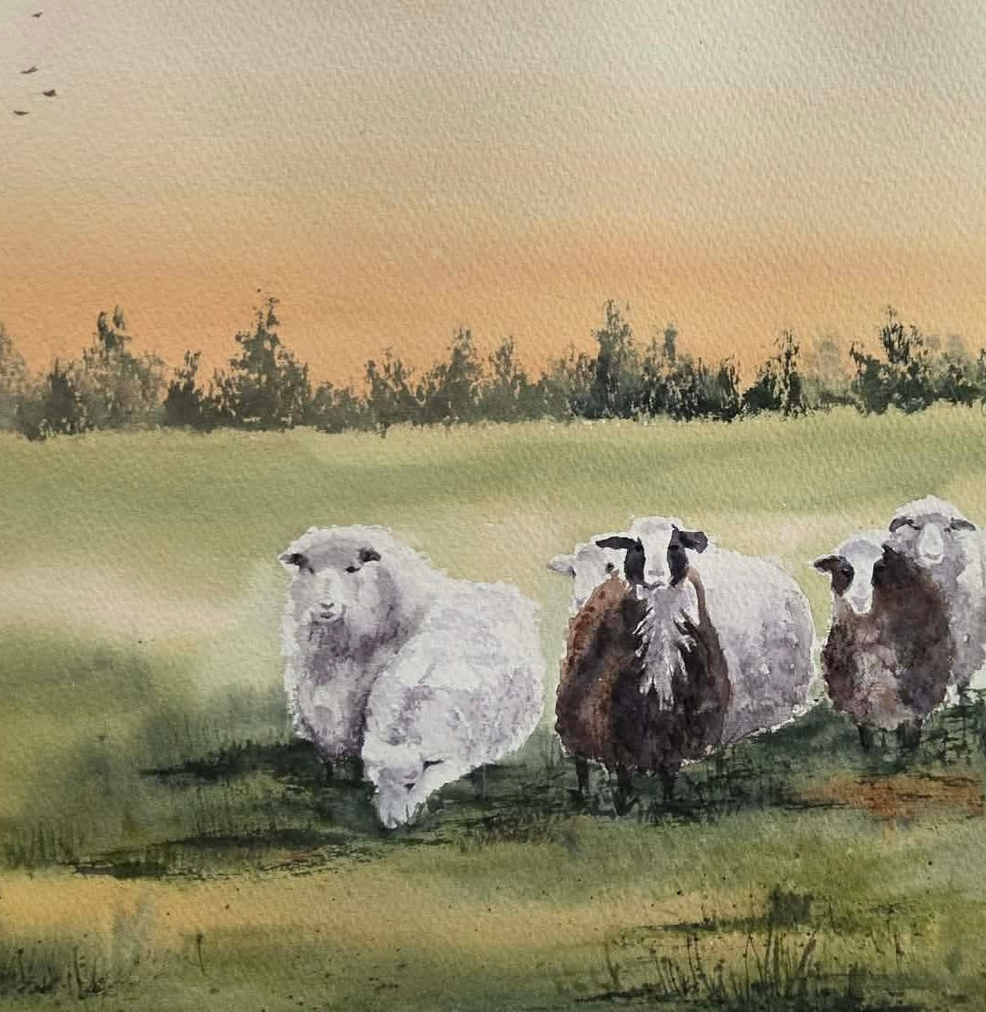Flocken- akvarellmålning av Caroline Kohn