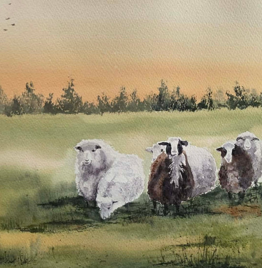 Flocken- akvarellmålning av Caroline Kohn